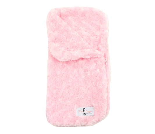 Velvety-soft plush sleeping bag for small dogs Puppy Pink - Pooch La La