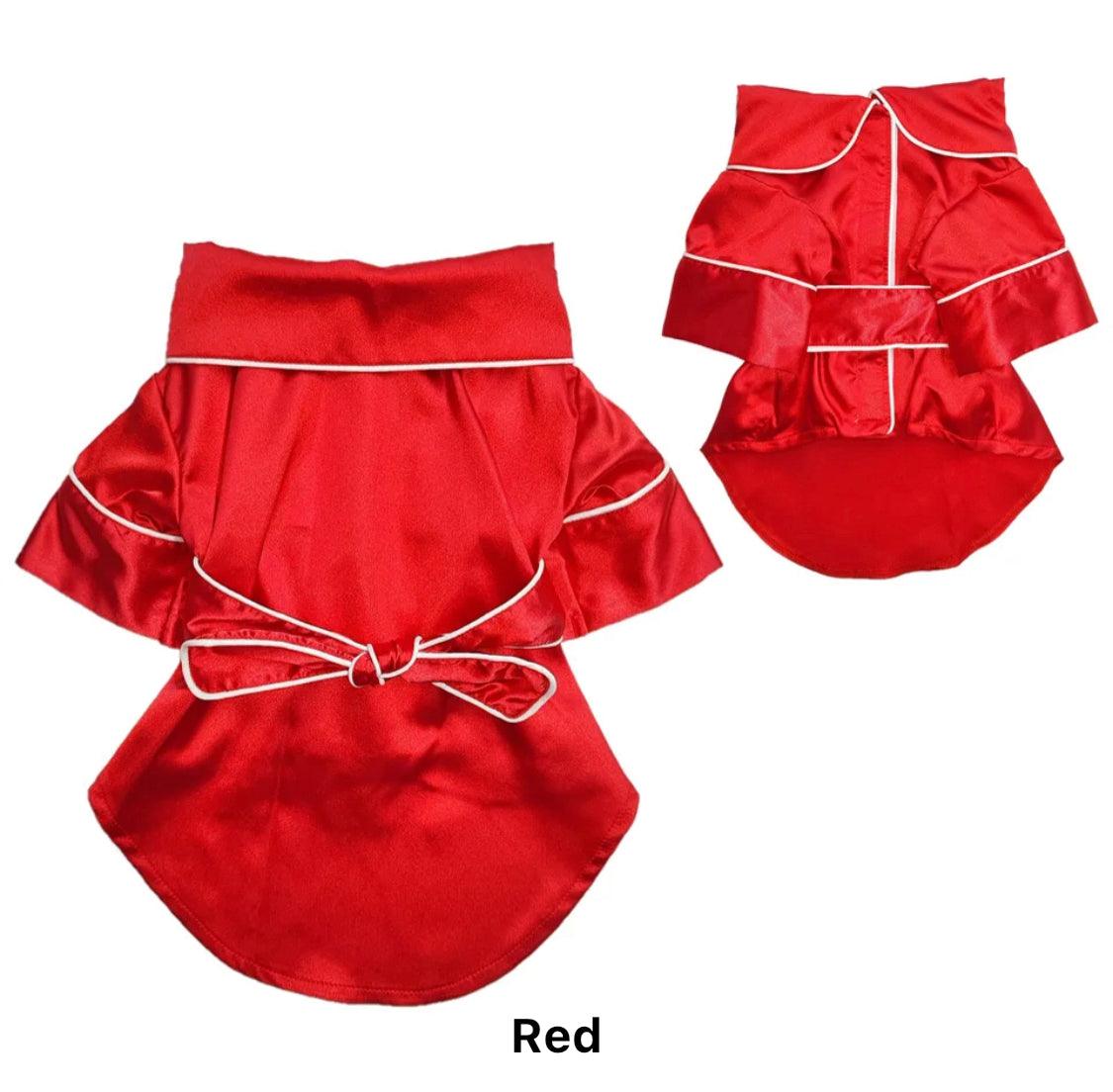 Red Luxury Silk Robe for Dogs *Customizable* - Pooch La La