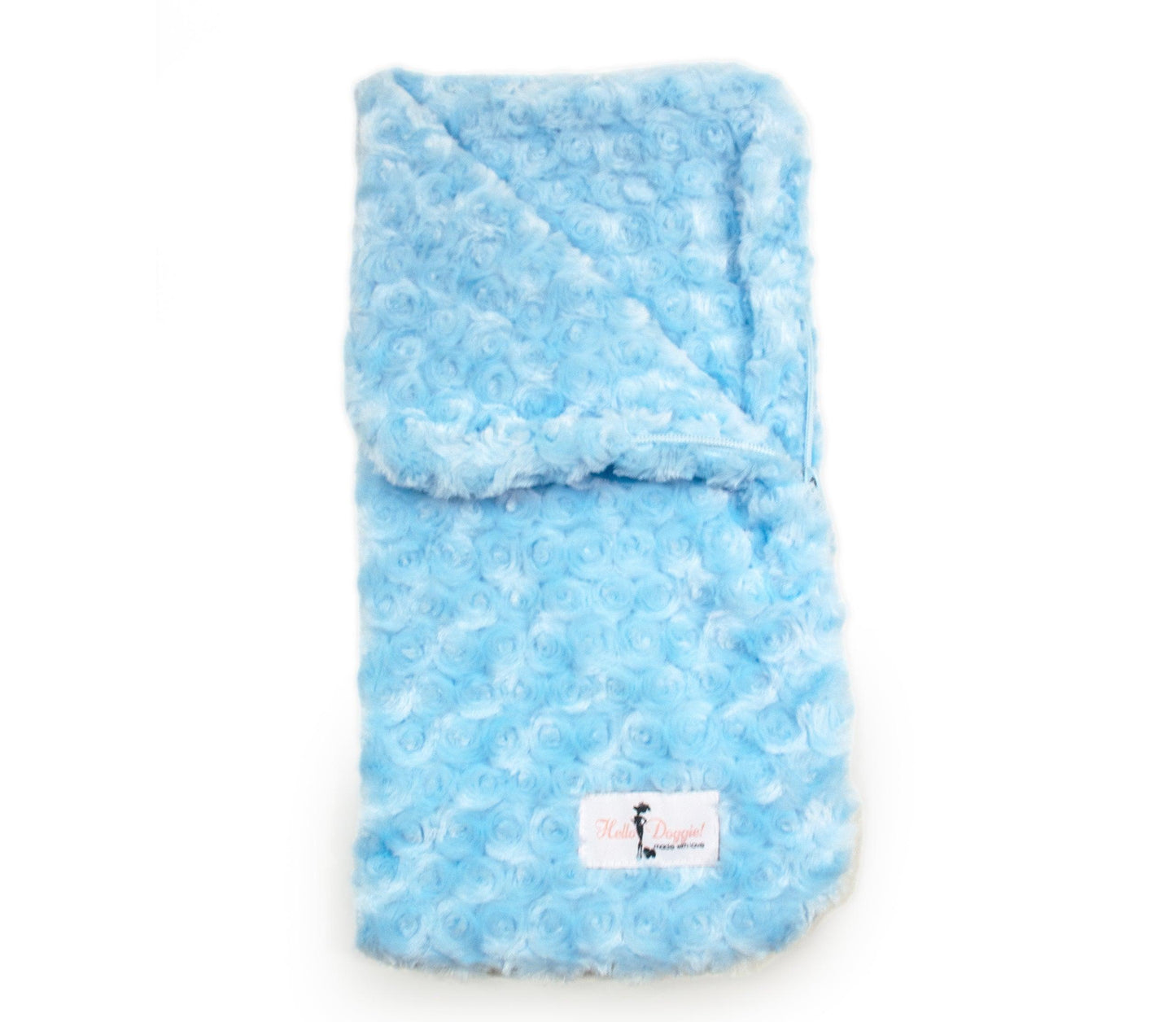 Velvety-soft plush sleeping bag for small dogs Baby Blue - Pooch La La