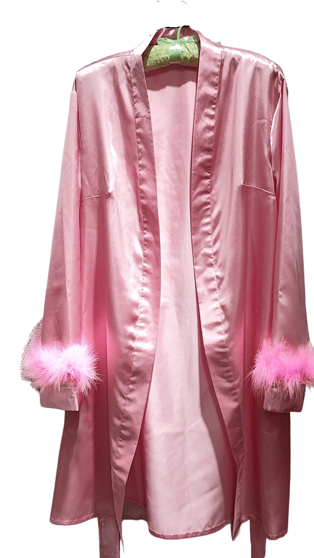 Pink Matching Custom Satin Robes for Dog Owners with Fur Trims - Pooch La La