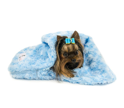 Velvety-soft plush sleeping bag for small dogs Chocolate - Pooch La La