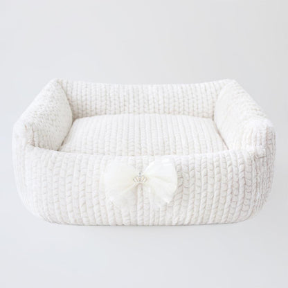 Easy to wash luxurious, soft-cuddle Dolce dog bed Sterling - Pooch La La