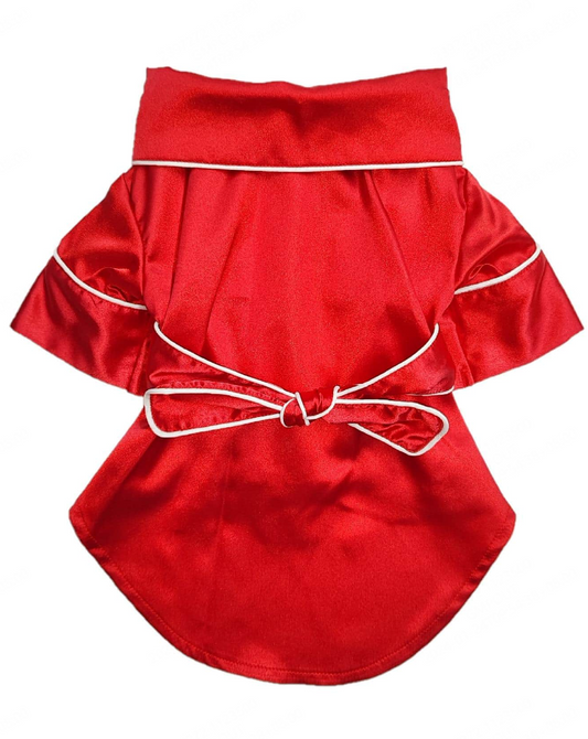 Red Luxury Silk Robe for Dogs *Customizable*