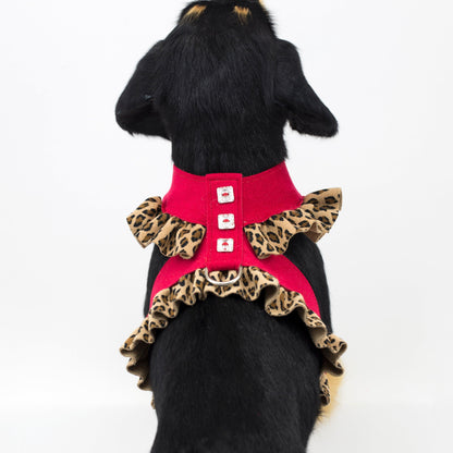 Red Cheetah Couture Pinafore Tinkie Harness - Pooch La La