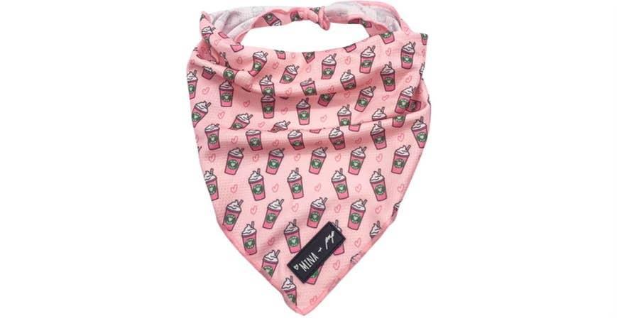 Pink Pupshake Cooling Tie On Dog Bandana - Pooch La La
